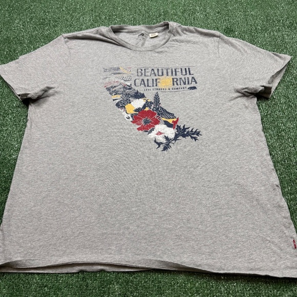 Levi's Graphic T Shirt Men's Size XL Gray Short Sleeve Crew Neck California Tee - Picture 2 of 7